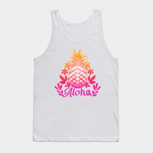 Colorful Pineapple Aloha Tropical Hawaii Tank Top